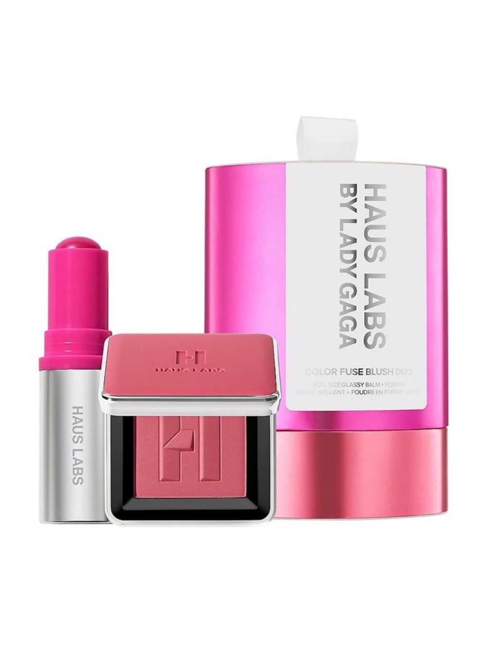 HAUS LABS BY LADY GAGA Color
Fuse Glassy Blush Balm Stick +
Powder Blush Set